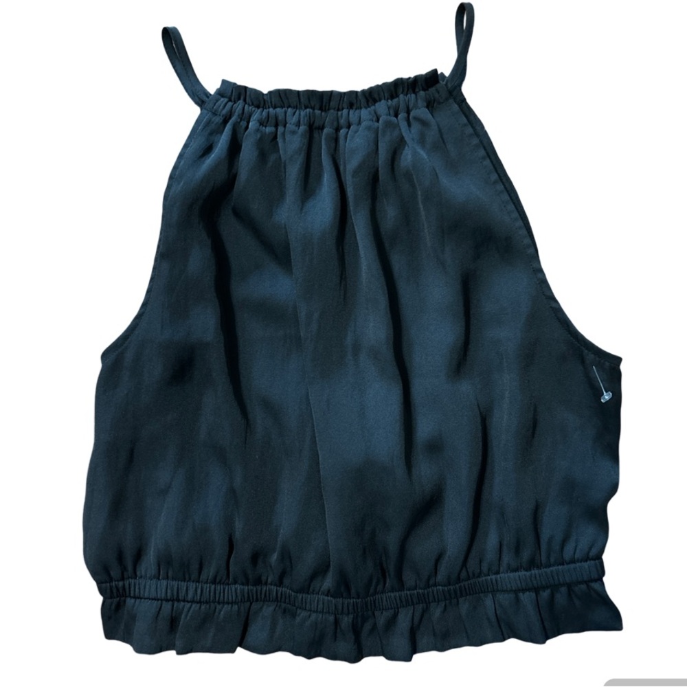 Express Crop Halter Top V Shape Back Split